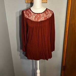 Maurice’s Burnt Orange Lace Blouse